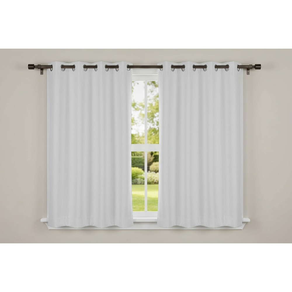 Mr Trees Light Gray Grommet Cafe Tiers Window Curtain Panels‎ 34x25 Set of 2